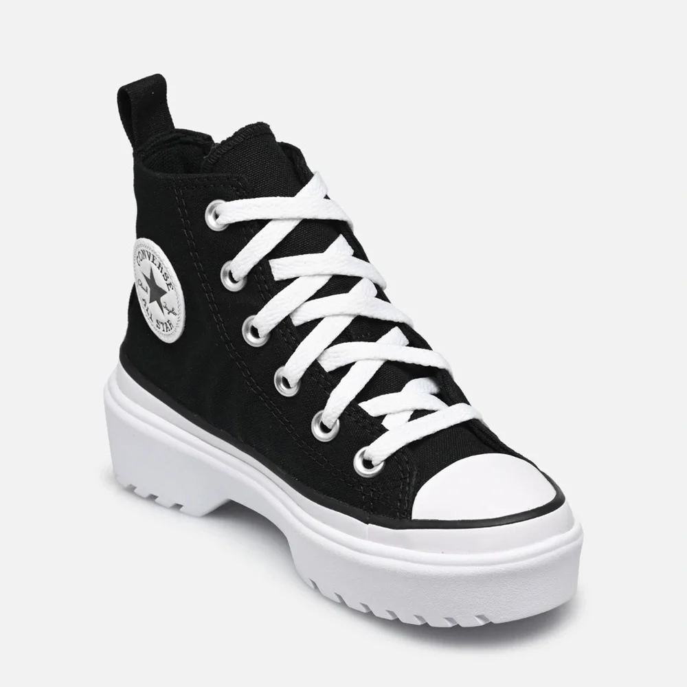 Converse Kids Black and White Platform‎ Sneakers size 5